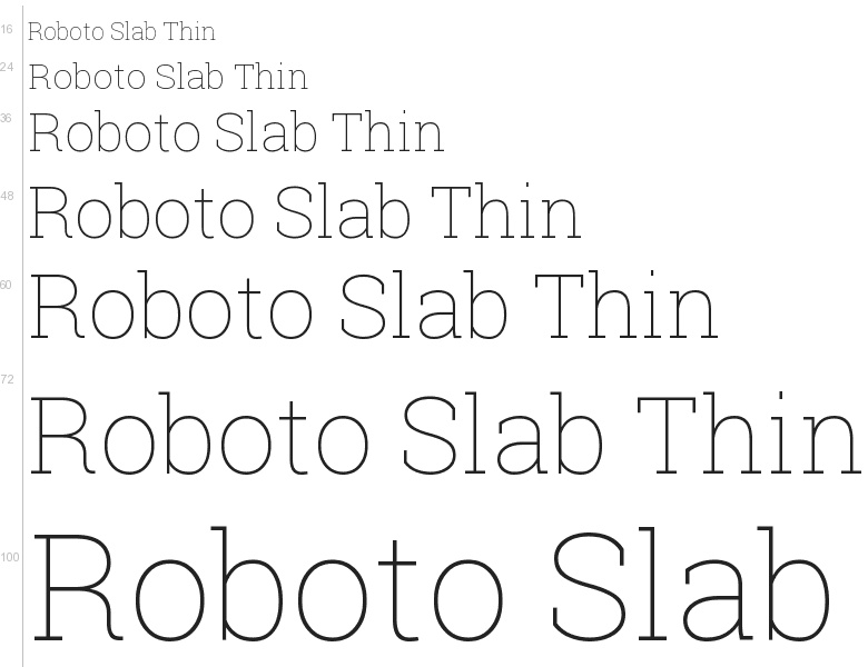 Пример шрифта Roboto Slab Thin