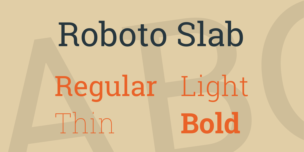 Пример шрифта Roboto Slab Thin
