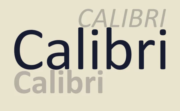 Пример шрифта Calibri