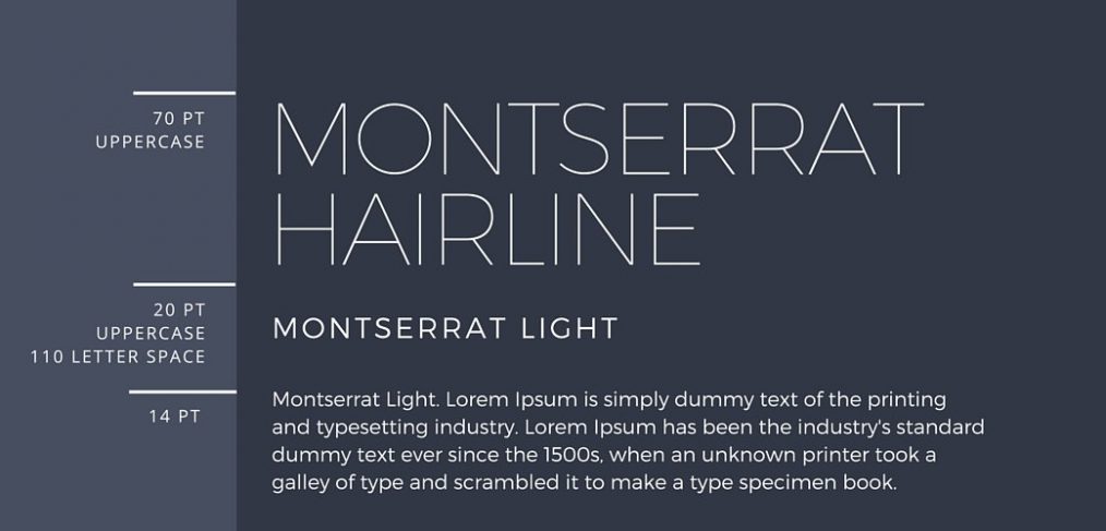 Пример шрифта Montserrat Thin