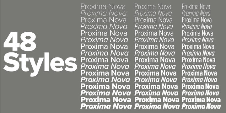 Пример шрифта Proxima Nova Thin Italic