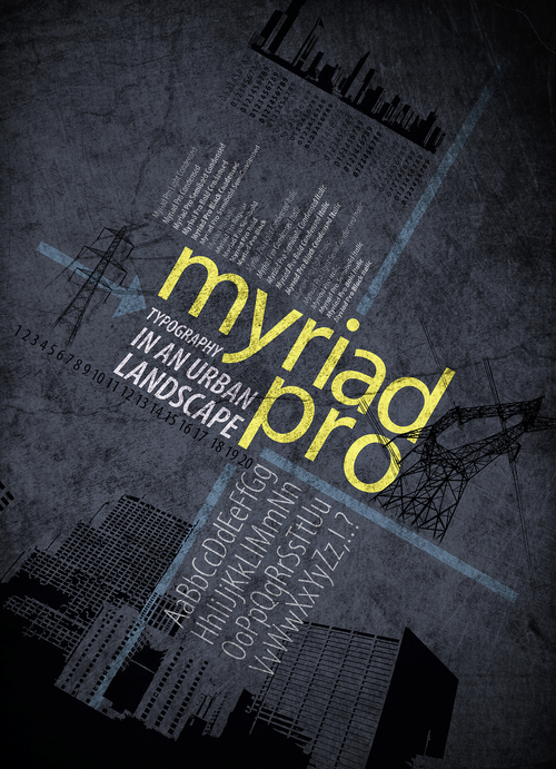 Пример шрифта Myriad Pro SemiCondensed