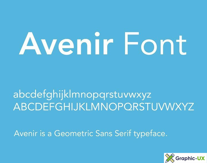 Пример шрифта Avenir