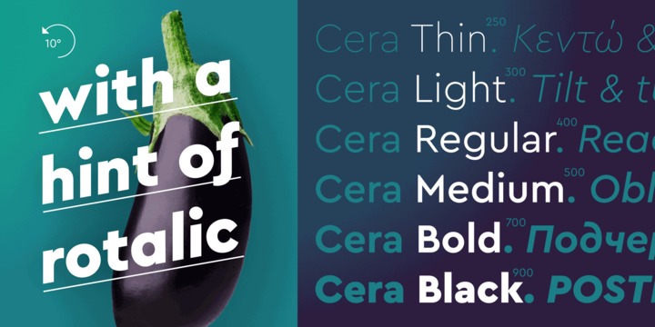 Пример шрифта Cera Pro Light Italic