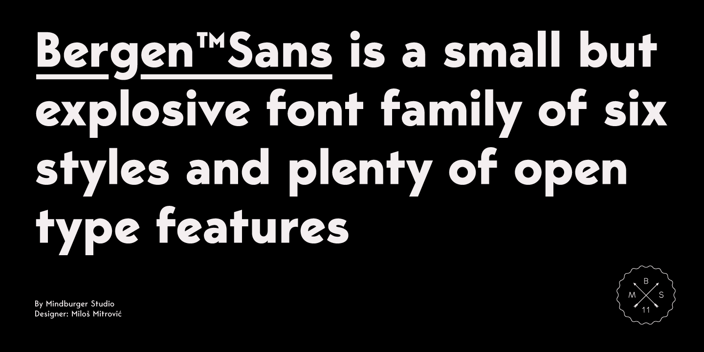 Пример шрифта Bergen Sans