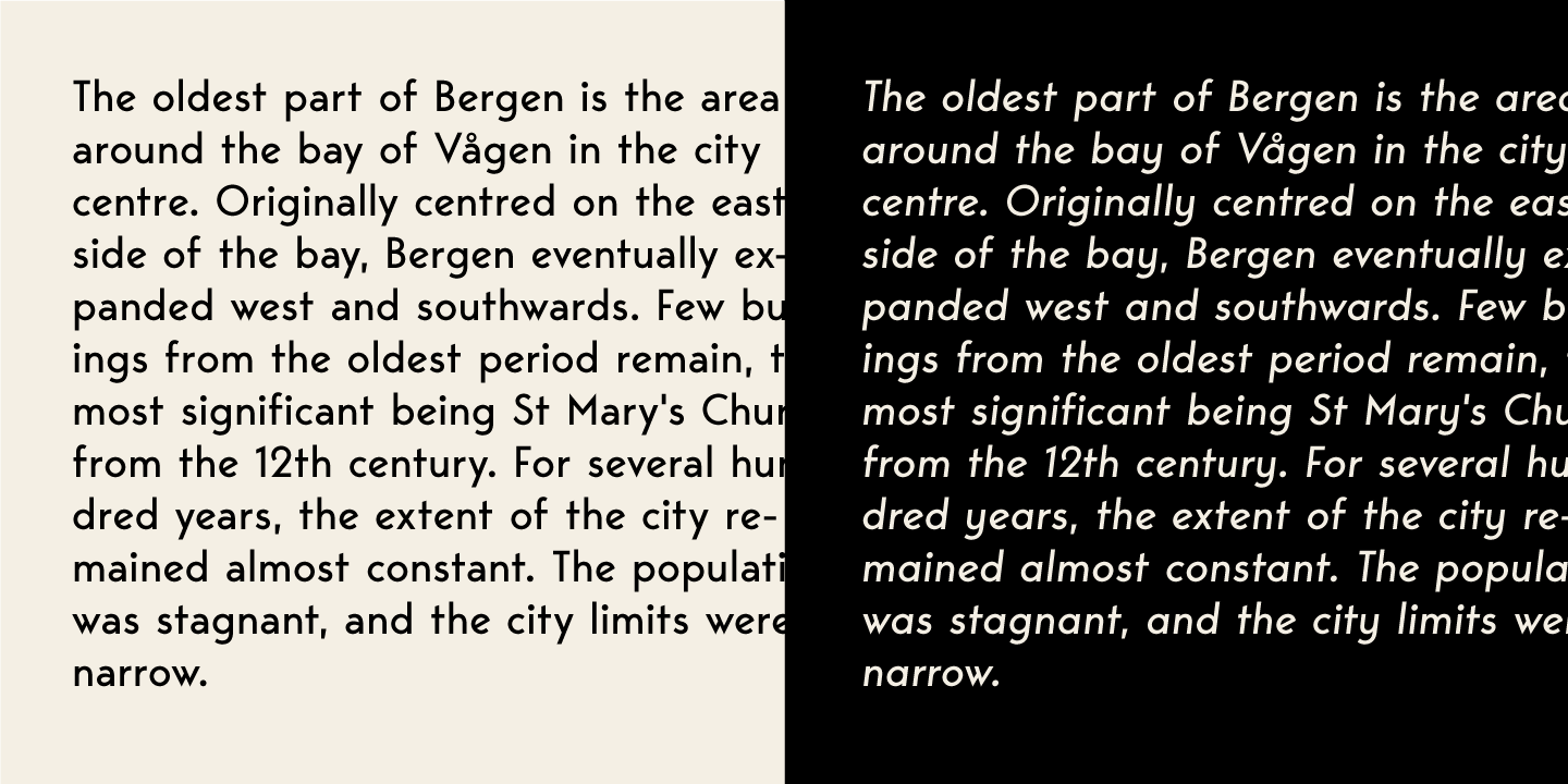 Пример шрифта Bergen Sans Regular