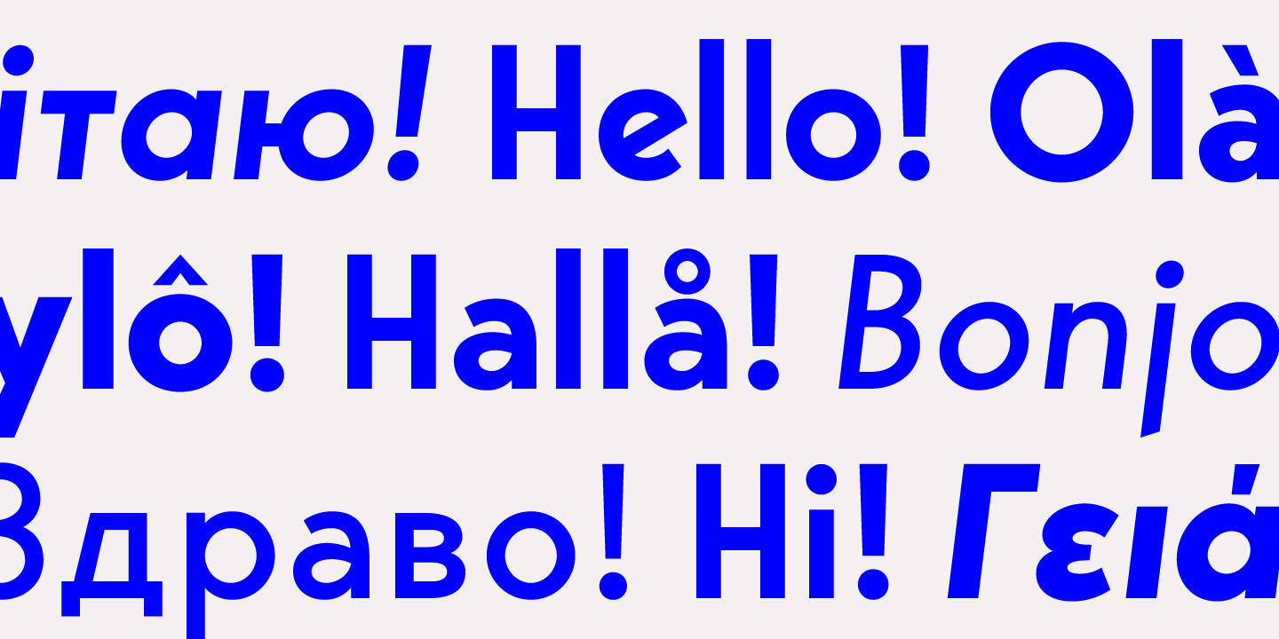 Пример шрифта Bergen Sans Italic