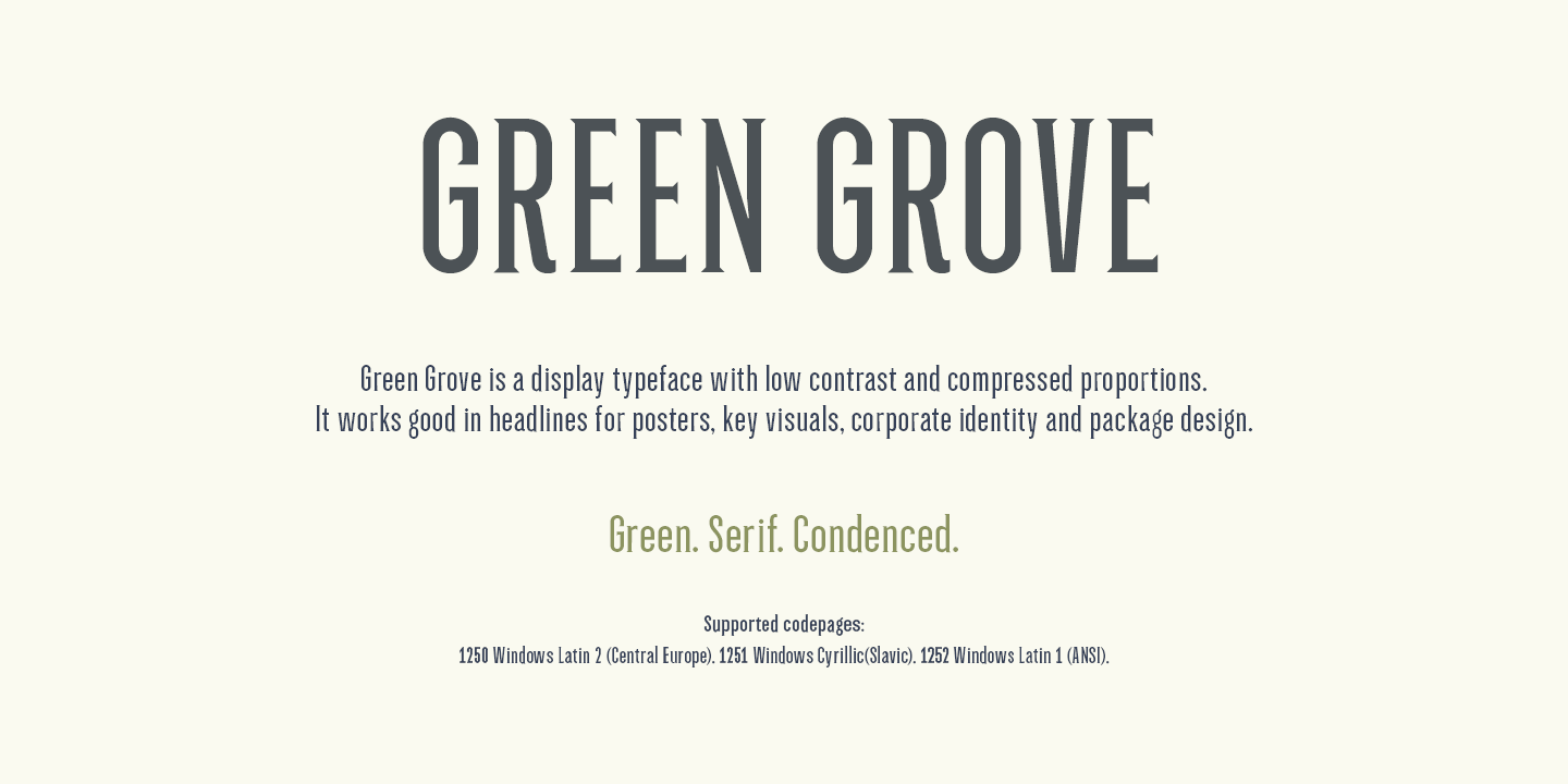 Пример шрифта Green Grove Regular