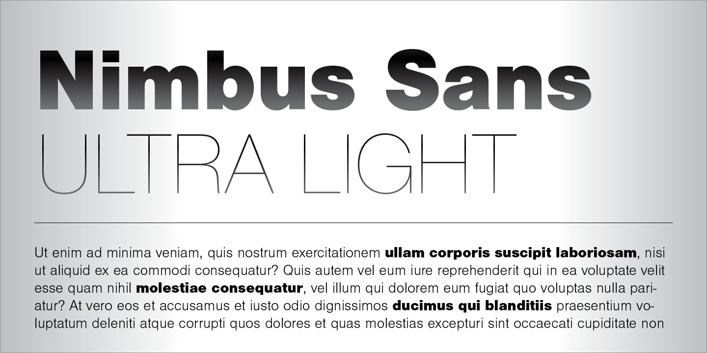 Пример шрифта Nimbus Sans Regular Italic