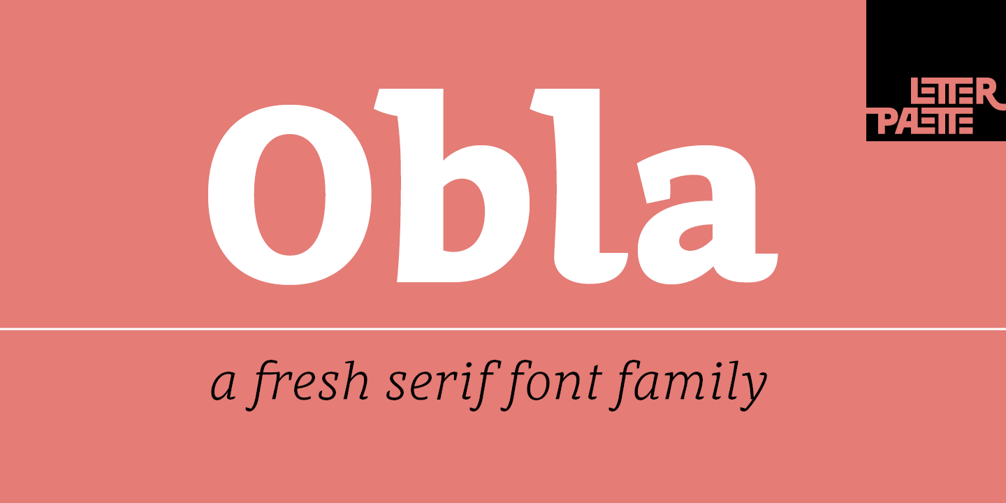 Пример шрифта Obla 