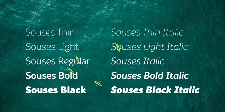 Пример шрифта Souses  Italic