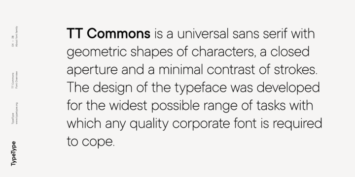 Пример шрифта TT Commons  Bold