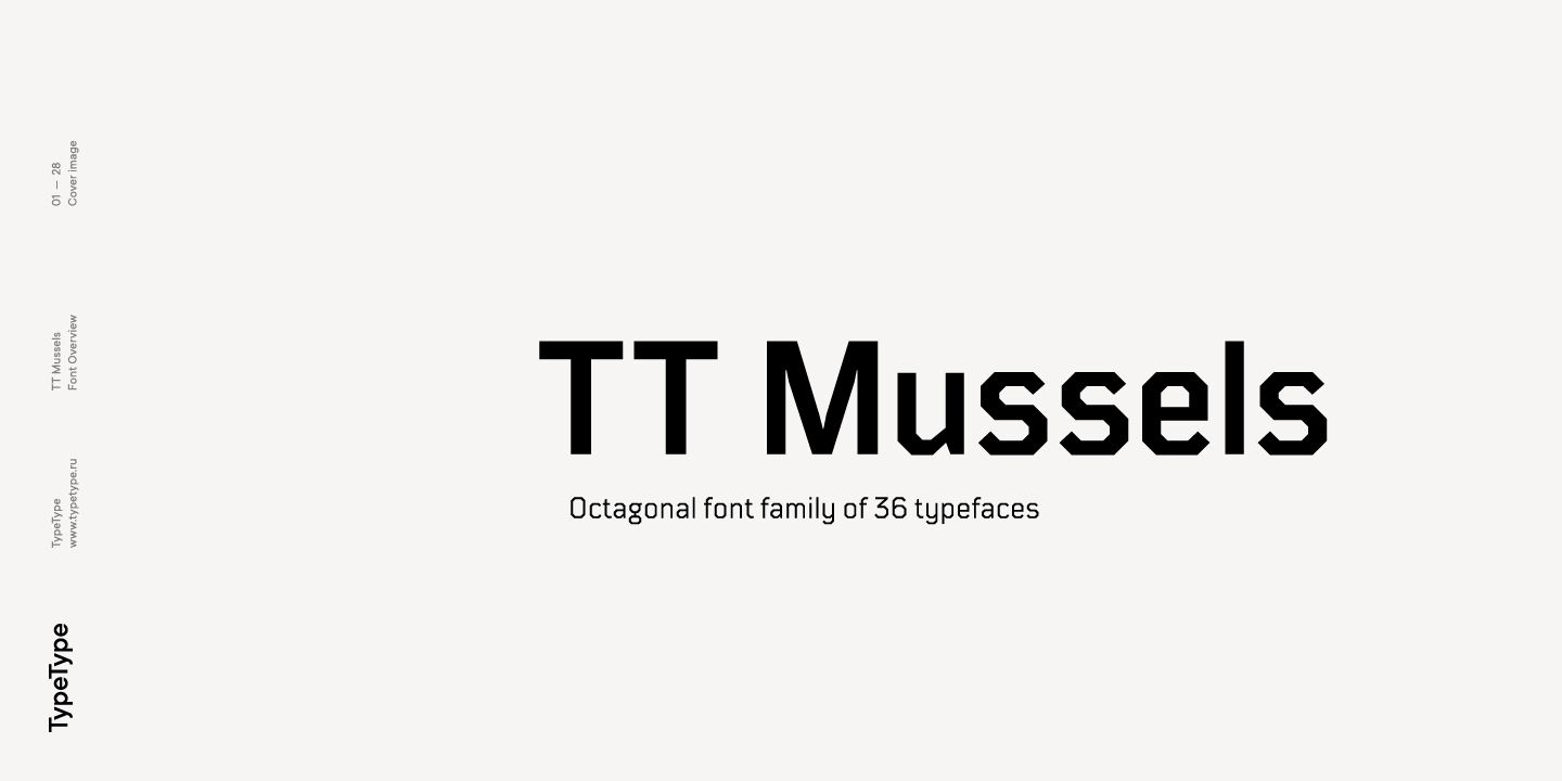 Пример шрифта TT Mussels