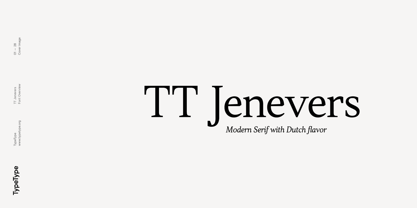 Пример шрифта TT Jenevers 