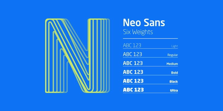 Пример шрифта Neo Sans Black Italic