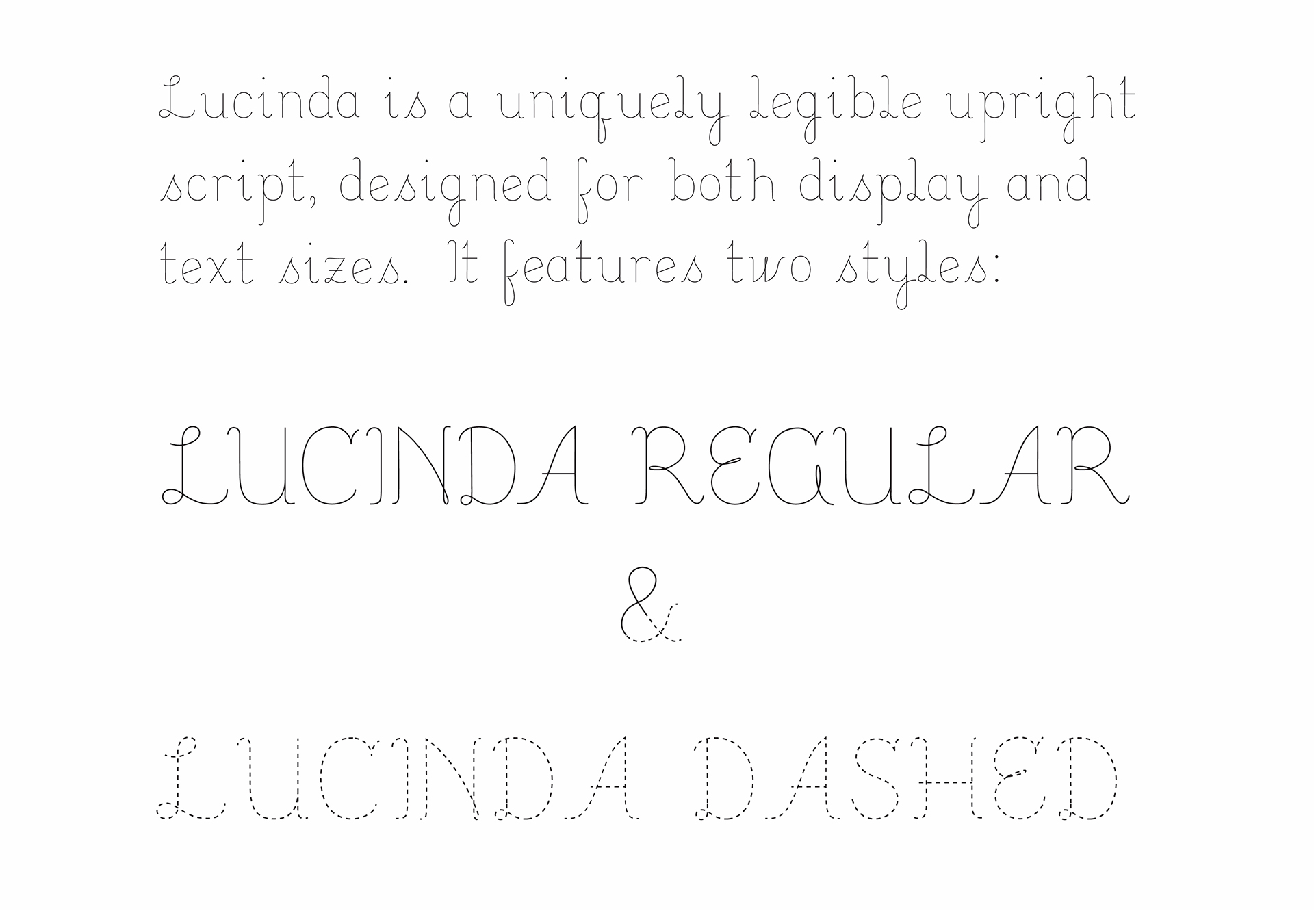 Пример шрифта Lucinda Regular