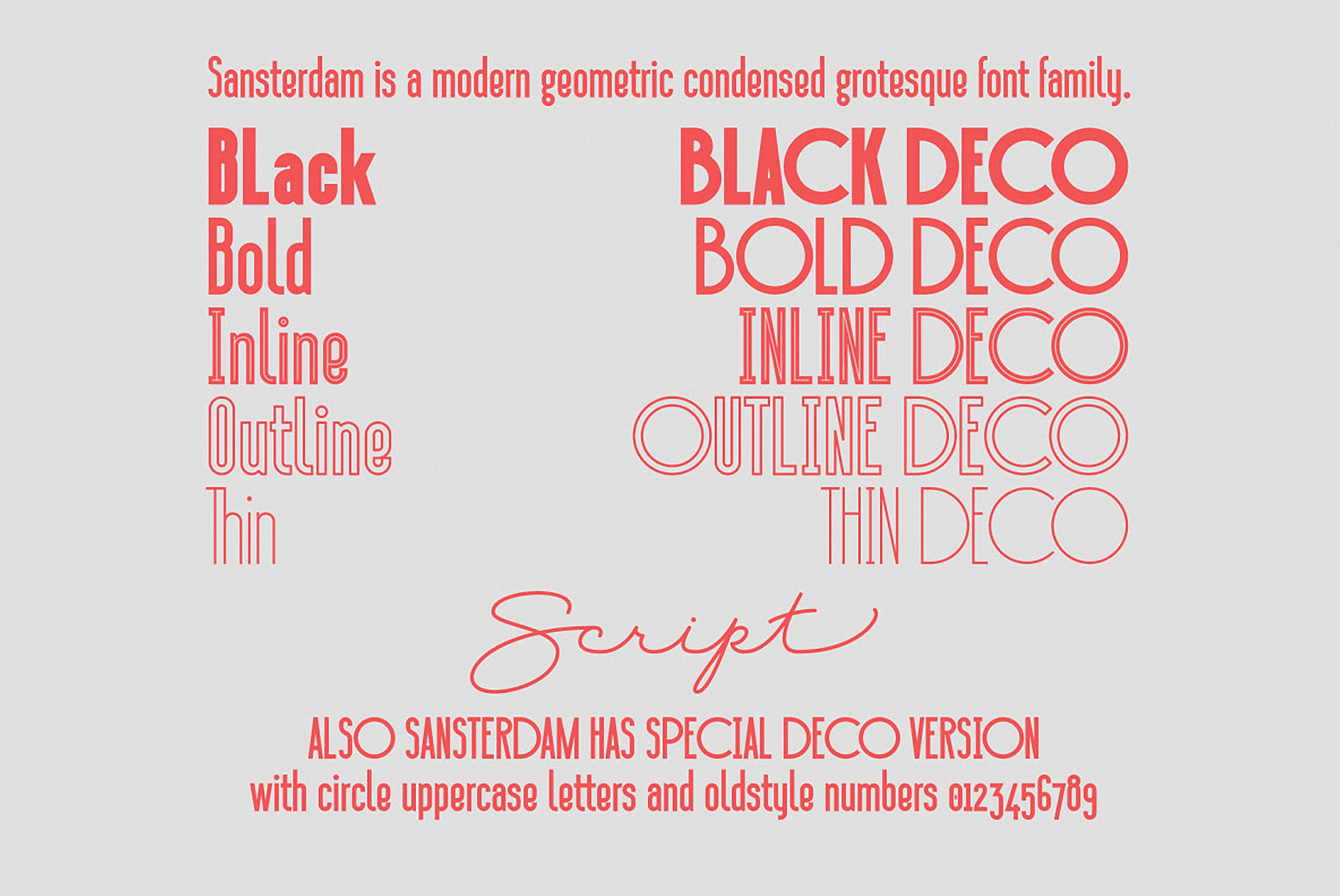 Пример шрифта Sansterdam Black Deco