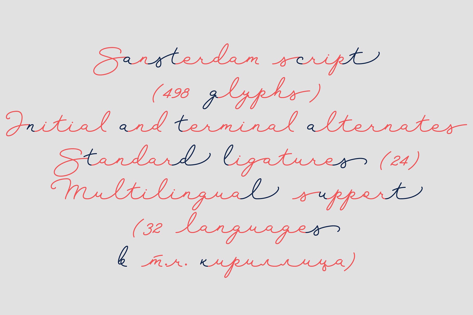 Пример шрифта Sansterdam Inline Deco