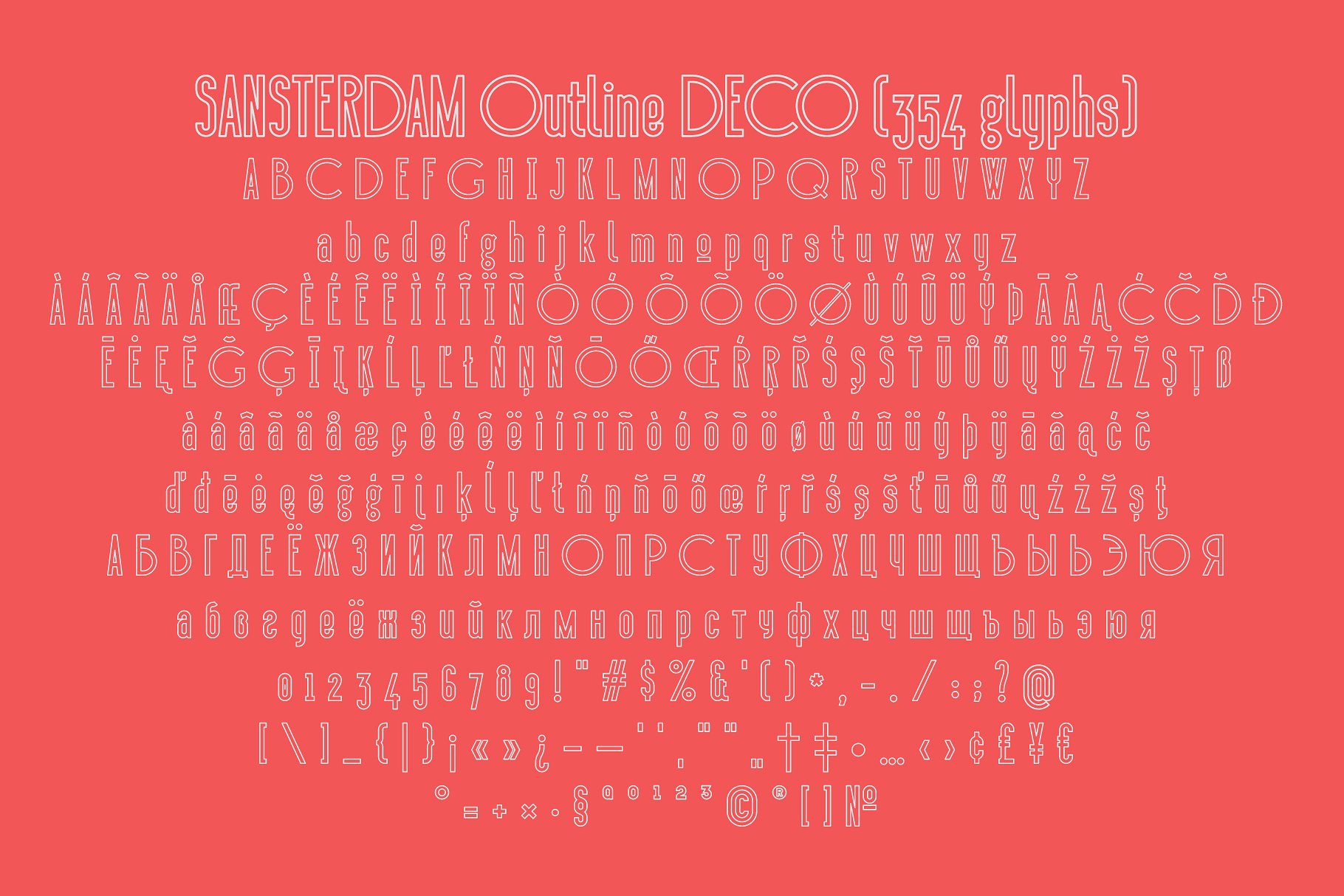 Пример шрифта Sansterdam Thin Deco