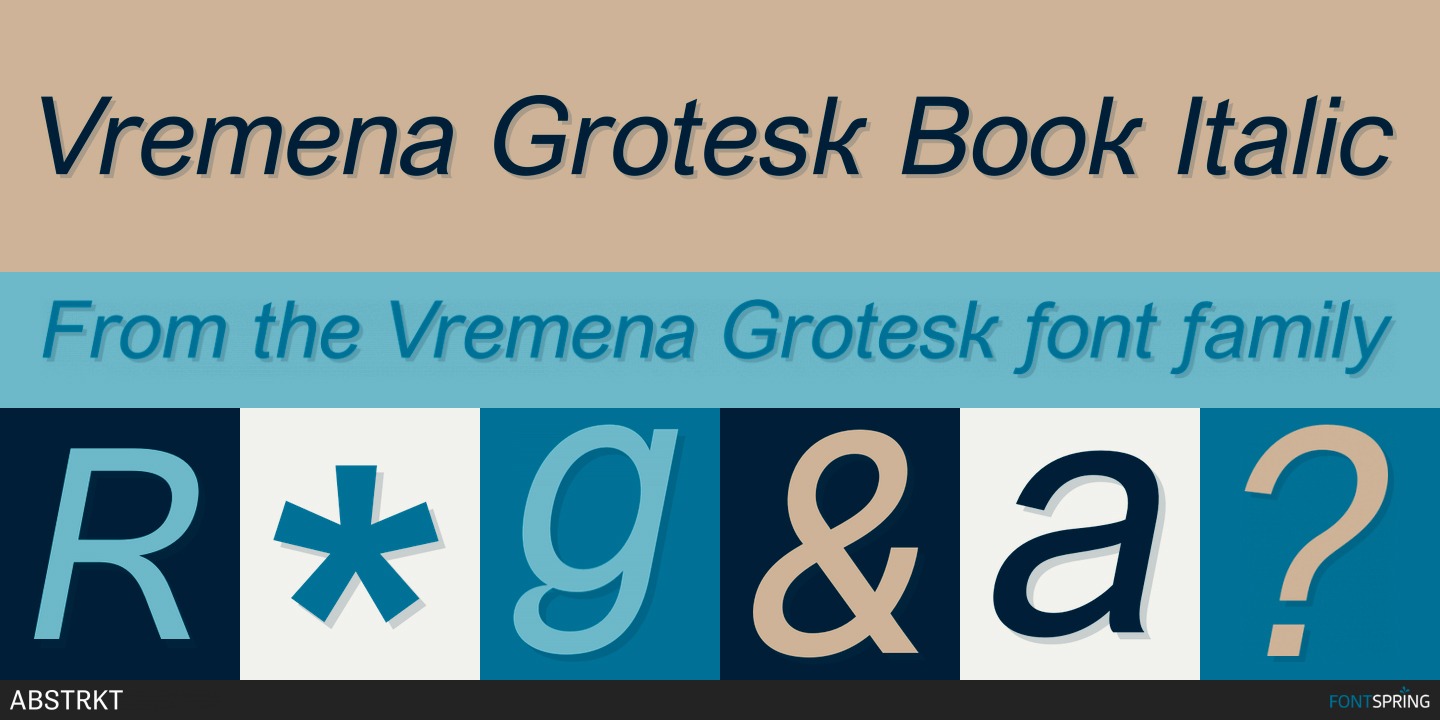 Пример шрифта Vremena Grotesk Book