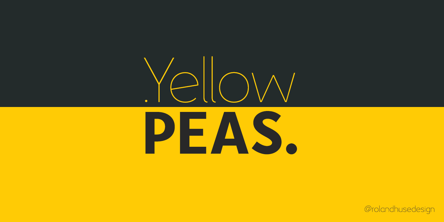 Пример шрифта Yellow Peas Ultra Light