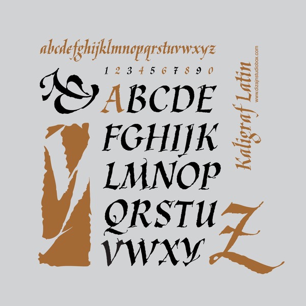 Пример шрифта Kaligrafica, Kaligraf Medium
