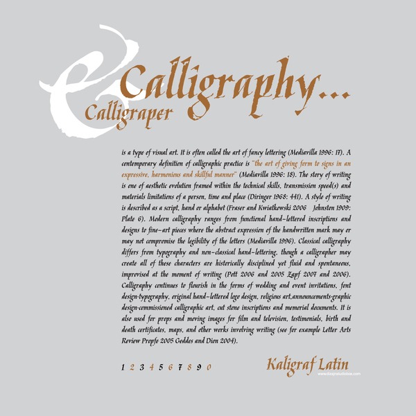 Пример шрифта Kaligrafica, Kaligraf Regular
