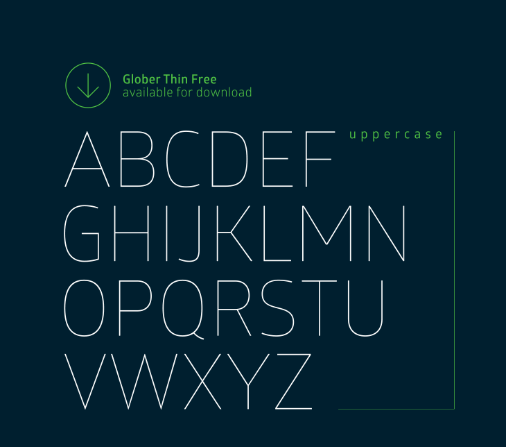 Пример шрифта Glober Thin