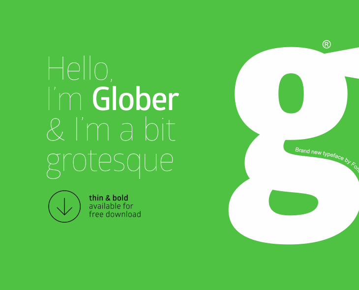 Пример шрифта Glober