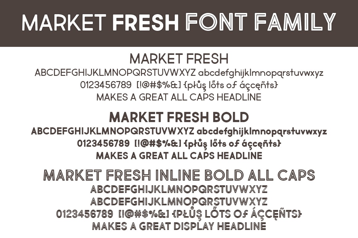 Пример шрифта Market Fresh Regular