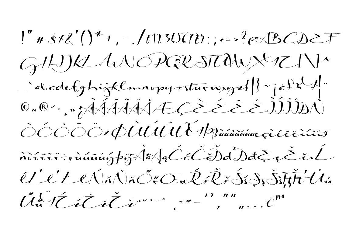 Пример шрифта Biloxi Calligraphy Regular
