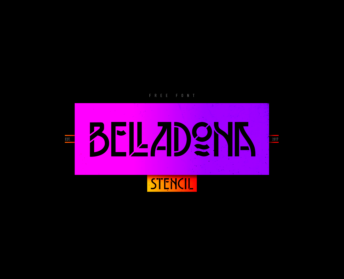 Пример шрифта Belladona Stencil