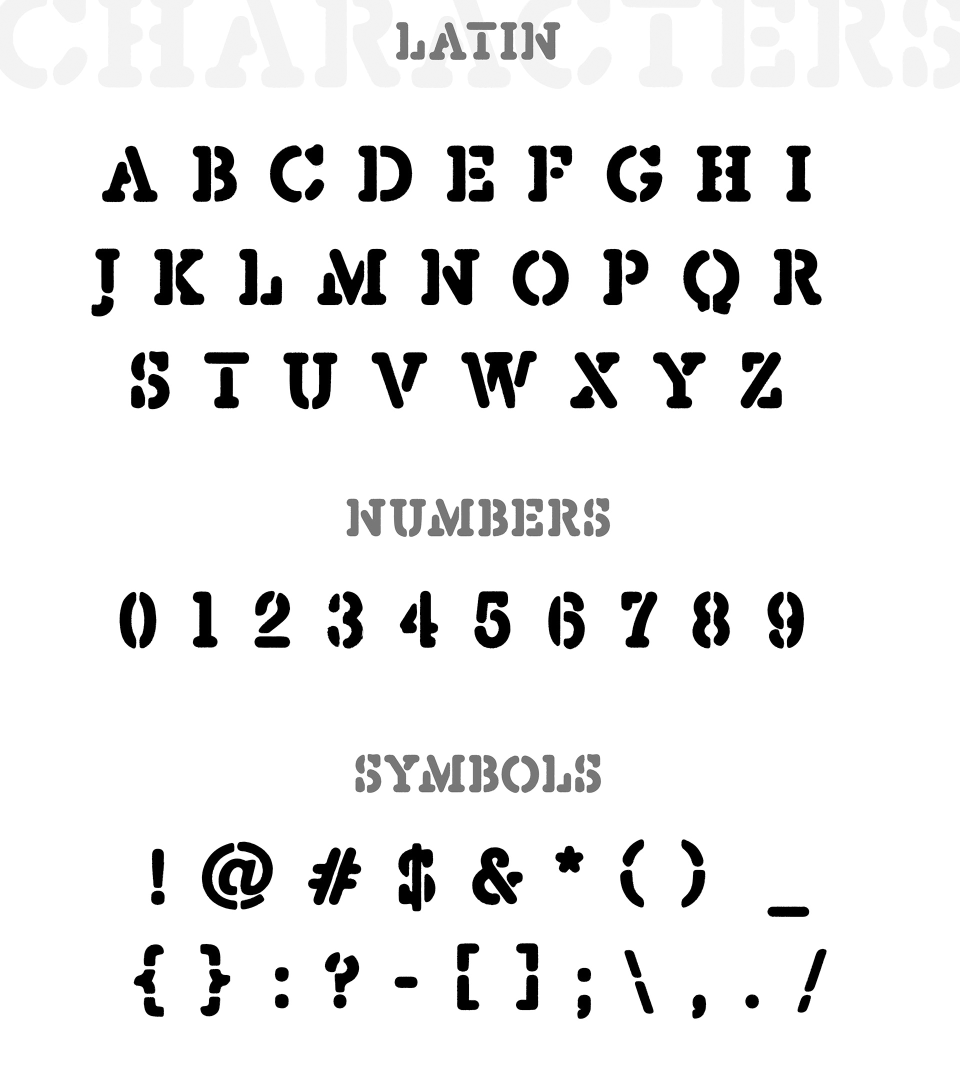 Пример шрифта Depravo Stencil  Regular