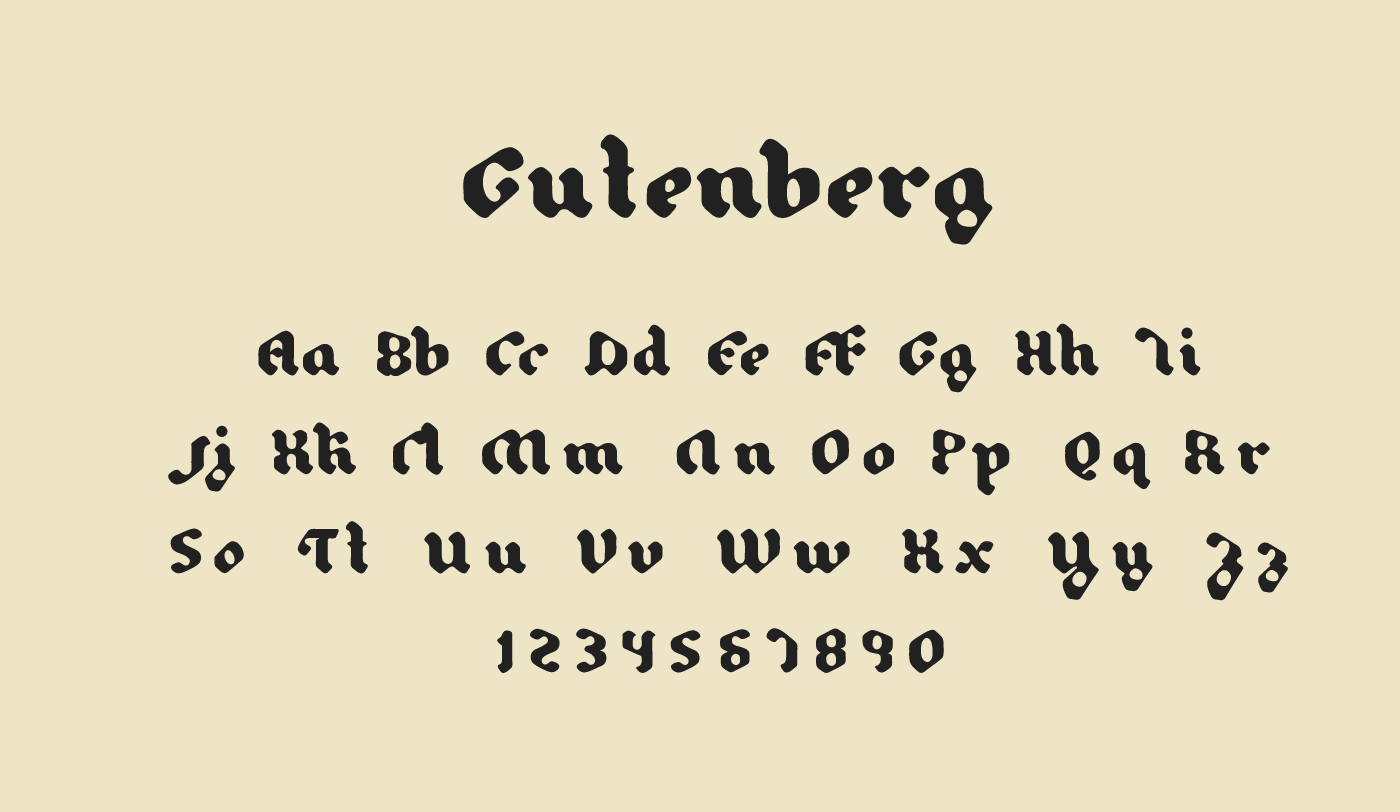 Пример шрифта Gutenberg Blackletter & Pilsner Regular