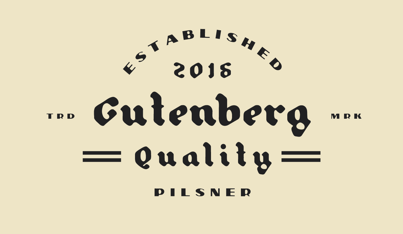 Пример шрифта Gutenberg Blackletter & Pilsner