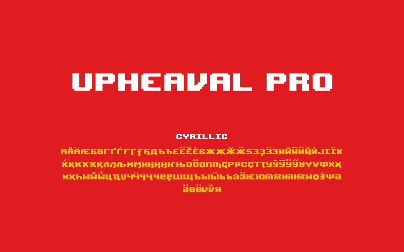 Пример шрифта Upheaval Pro
