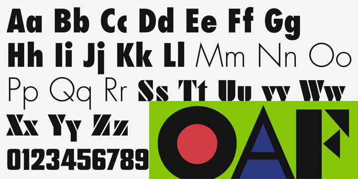 Пример шрифта Futura Condensed Oblique