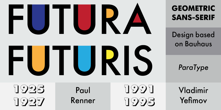 Пример шрифта Futura Futuris