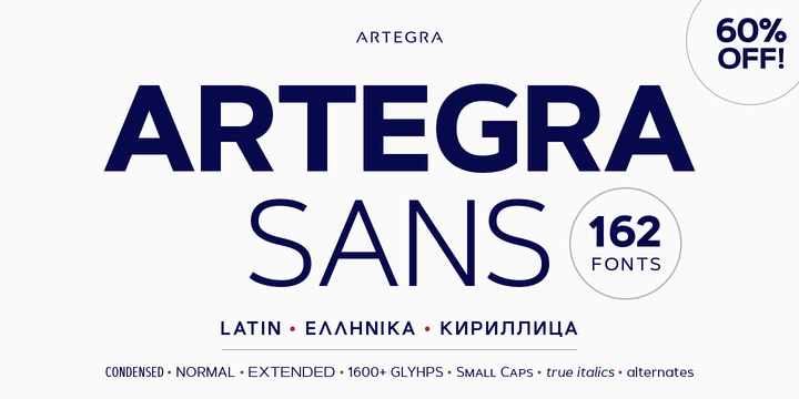 Пример шрифта Artegra Sans Thin