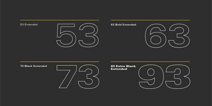 Пример шрифта Univers 57 Condensed Oblique