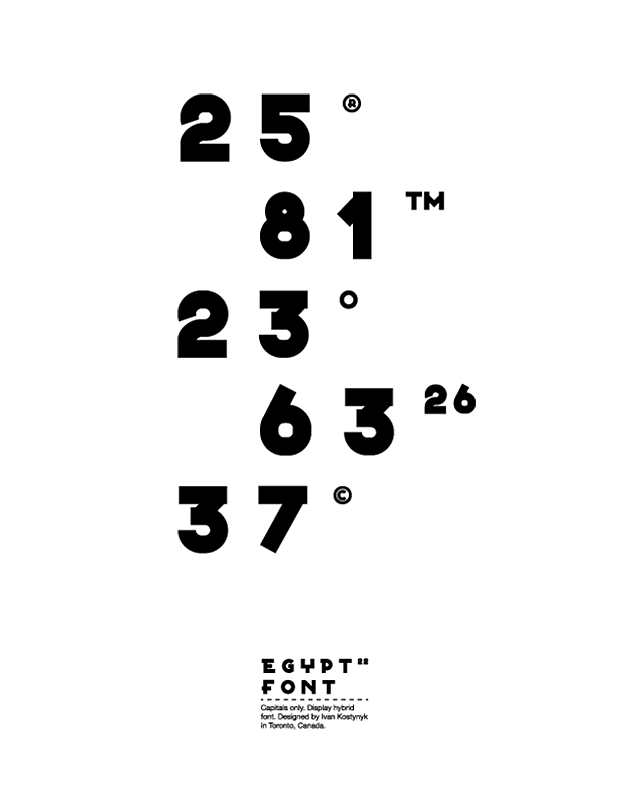 Пример шрифта Egypt 22 Regular