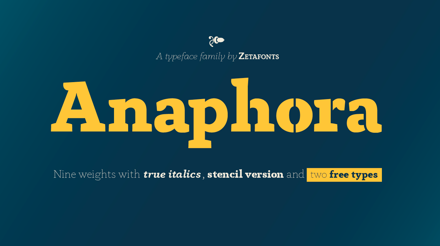 Пример шрифта Anaphora