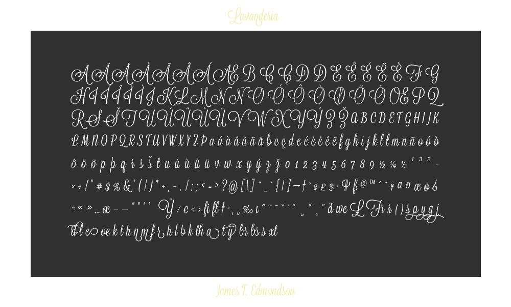 Пример шрифта Lavanderia Regular