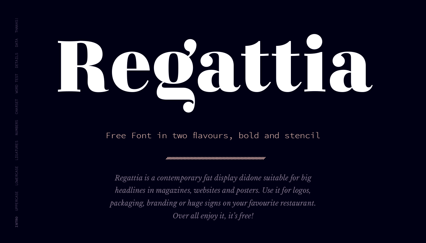 Пример шрифта Regattia