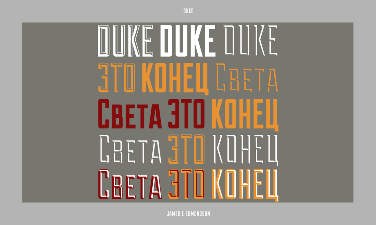 Пример шрифта Duke Regular