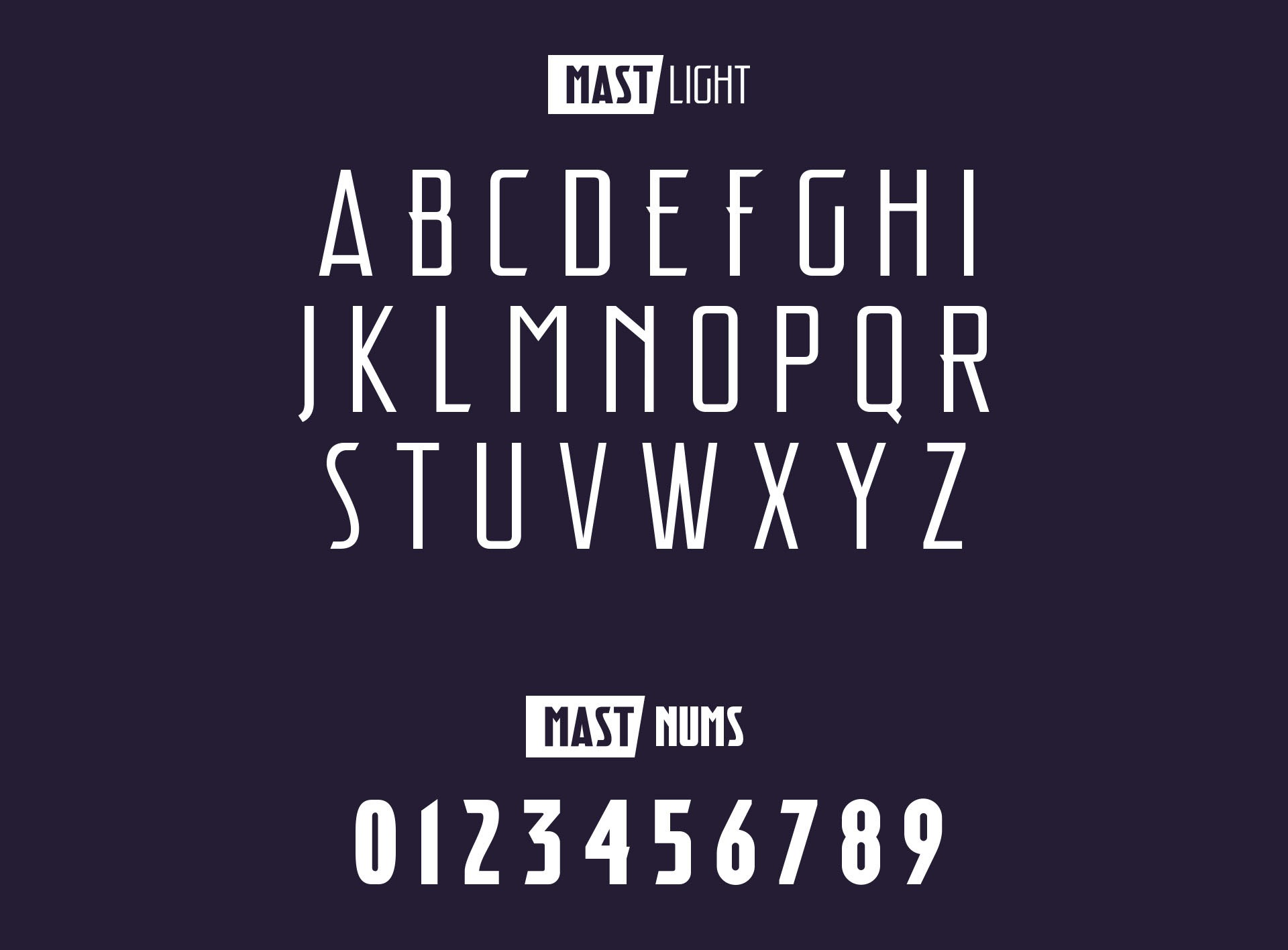 Пример шрифта Mast Light