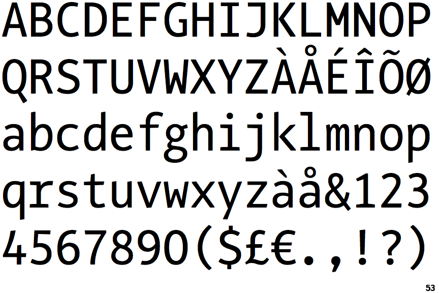 Пример шрифта Roboto Mono Regular