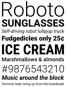 Пример шрифта Roboto Mono Light