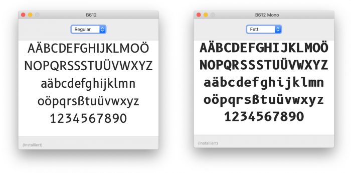 Пример шрифта B612 Mono Italic