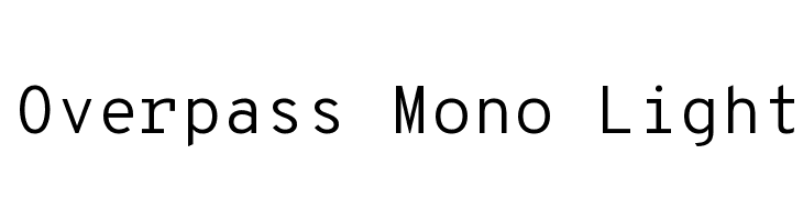Пример шрифта Overpass Mono Light